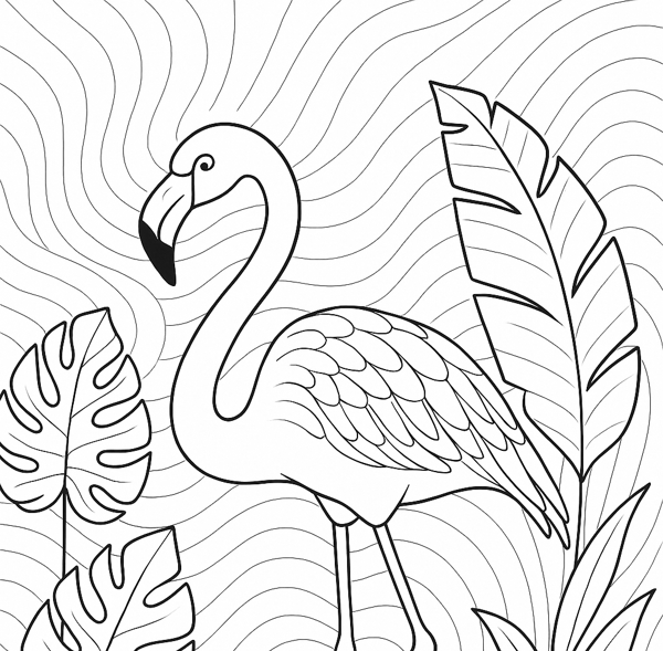 Pobarvanka (PDF): Pobarvanka – Flamingo 🦩